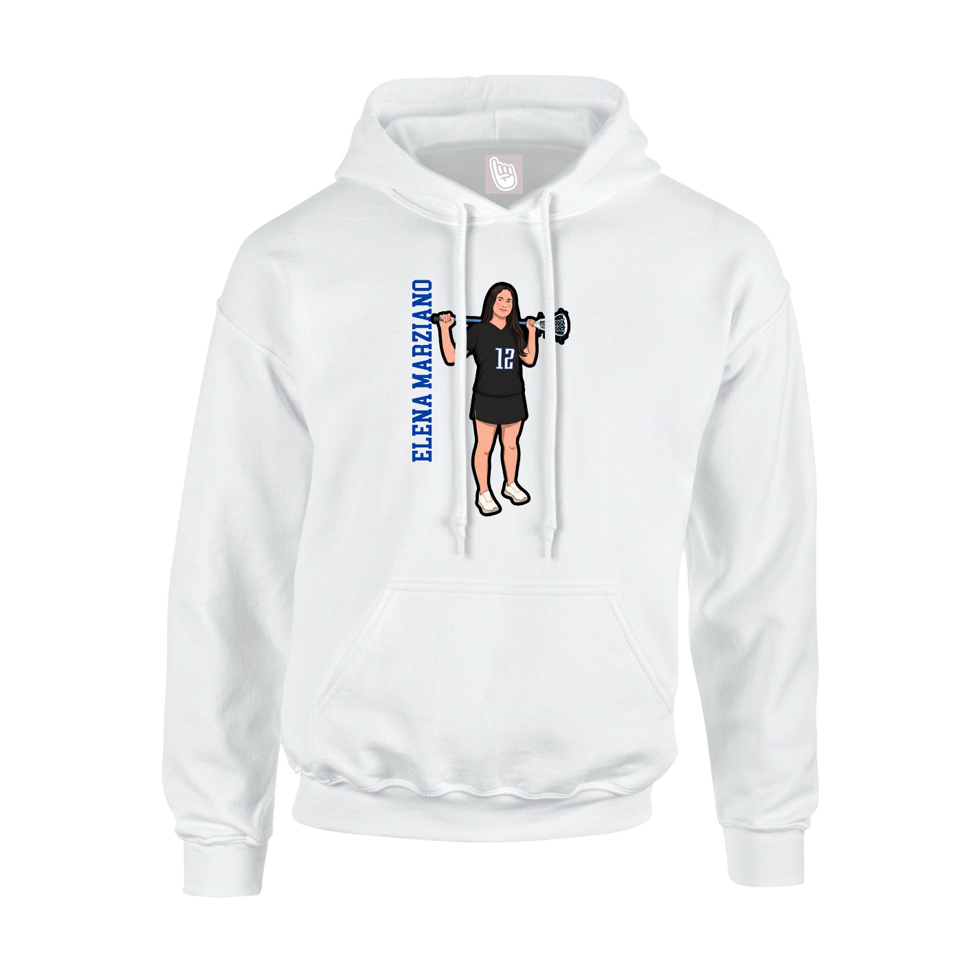 Youth Hoodie — Name Vertical in White