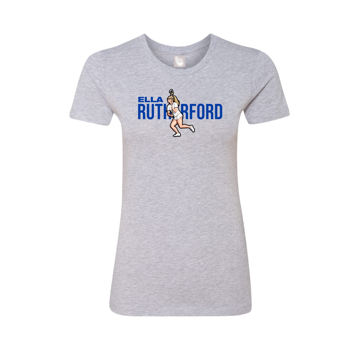 Fitted Women's Tee — Player Name in Grey
