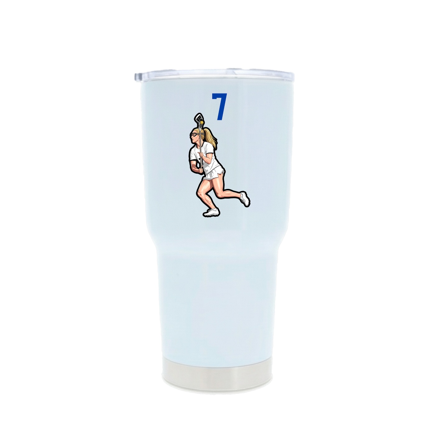 30oz Stainless Steel Tumbler — Number Top in White