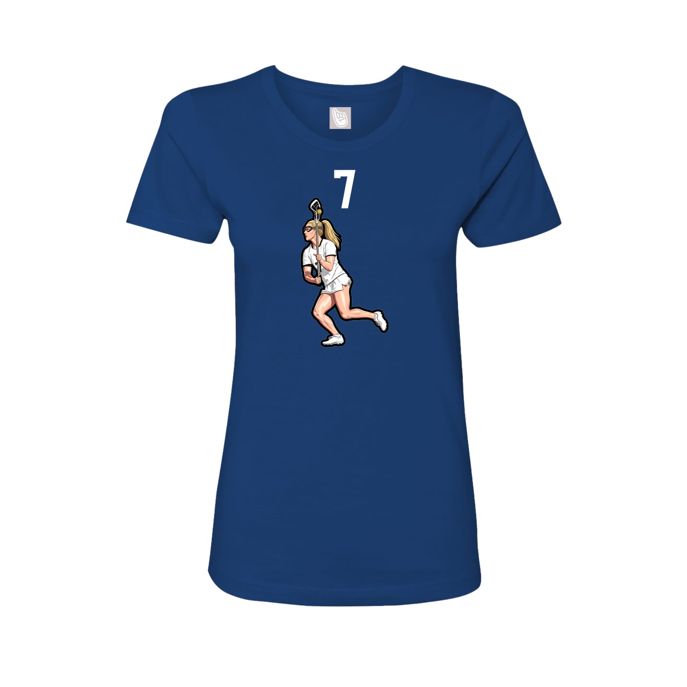 Fitted Women's Tee — Number Top in Royal