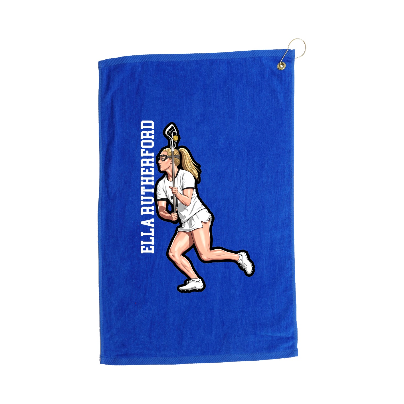 Golf Towel — Name Vertical in Royal