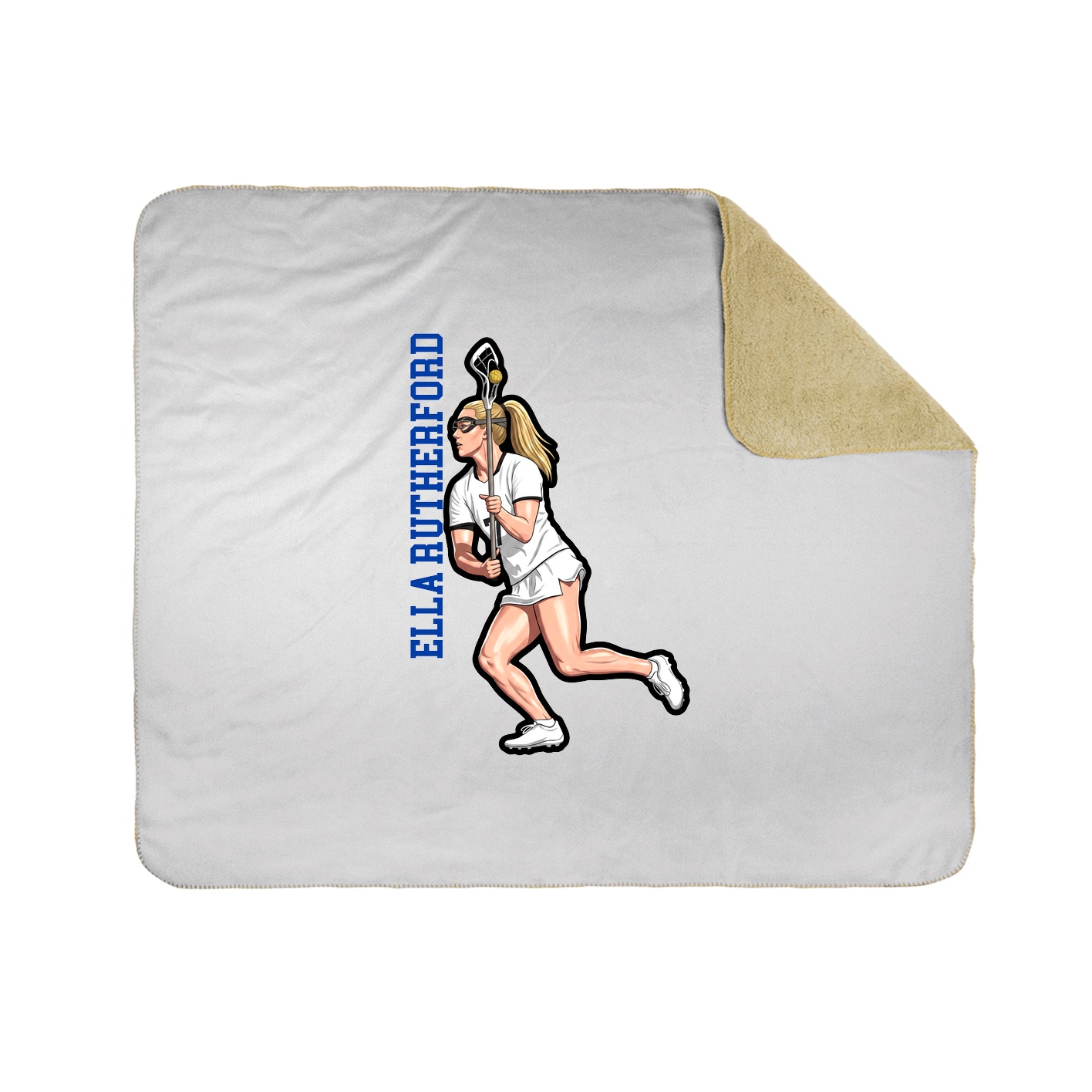 Throw Blanket — Name Vertical in White