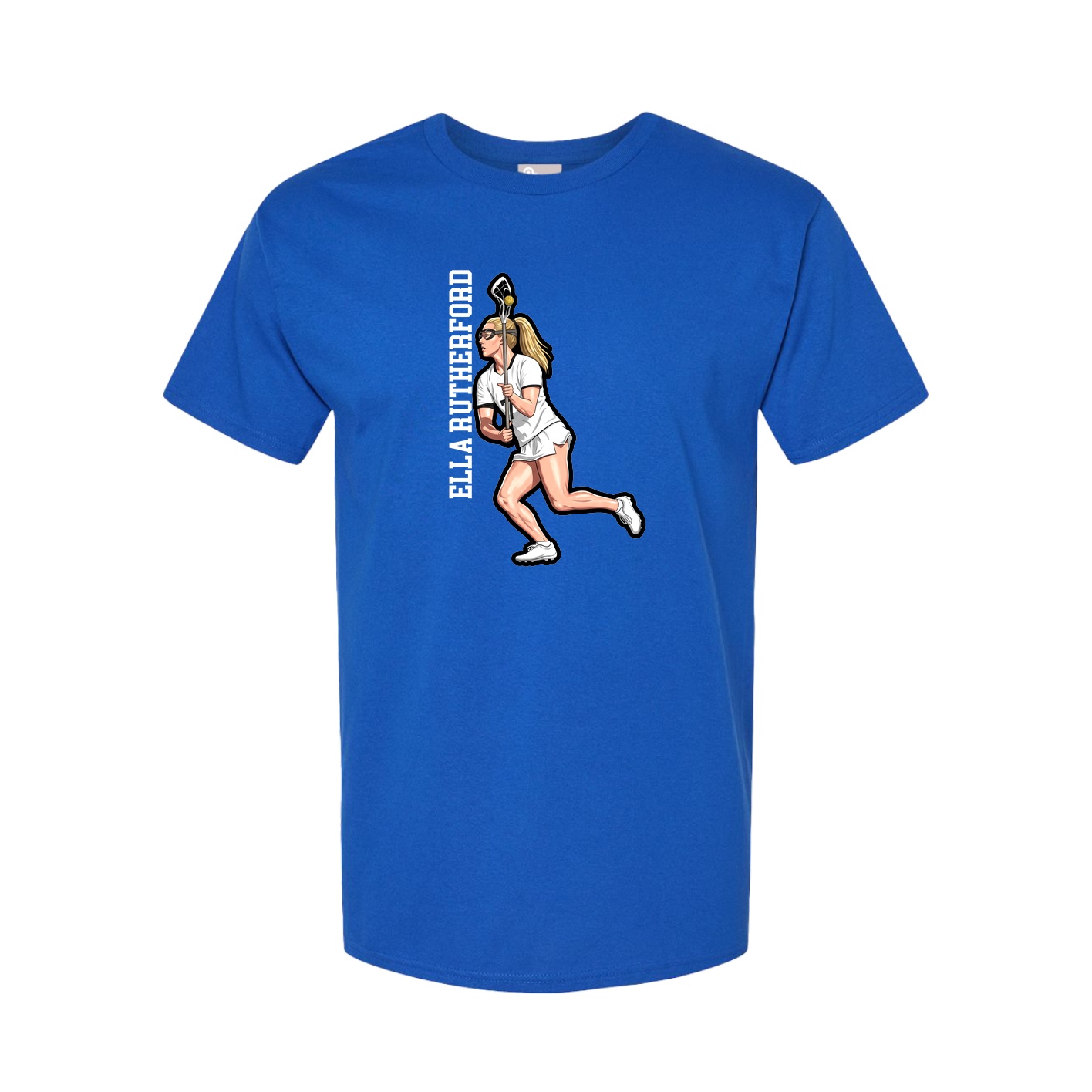 Youth Tee — Name Vertical in Royal