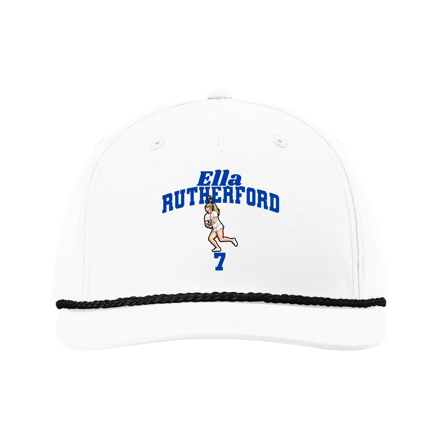 Five-Panel Classic Rope Cap — Signature Arch in White