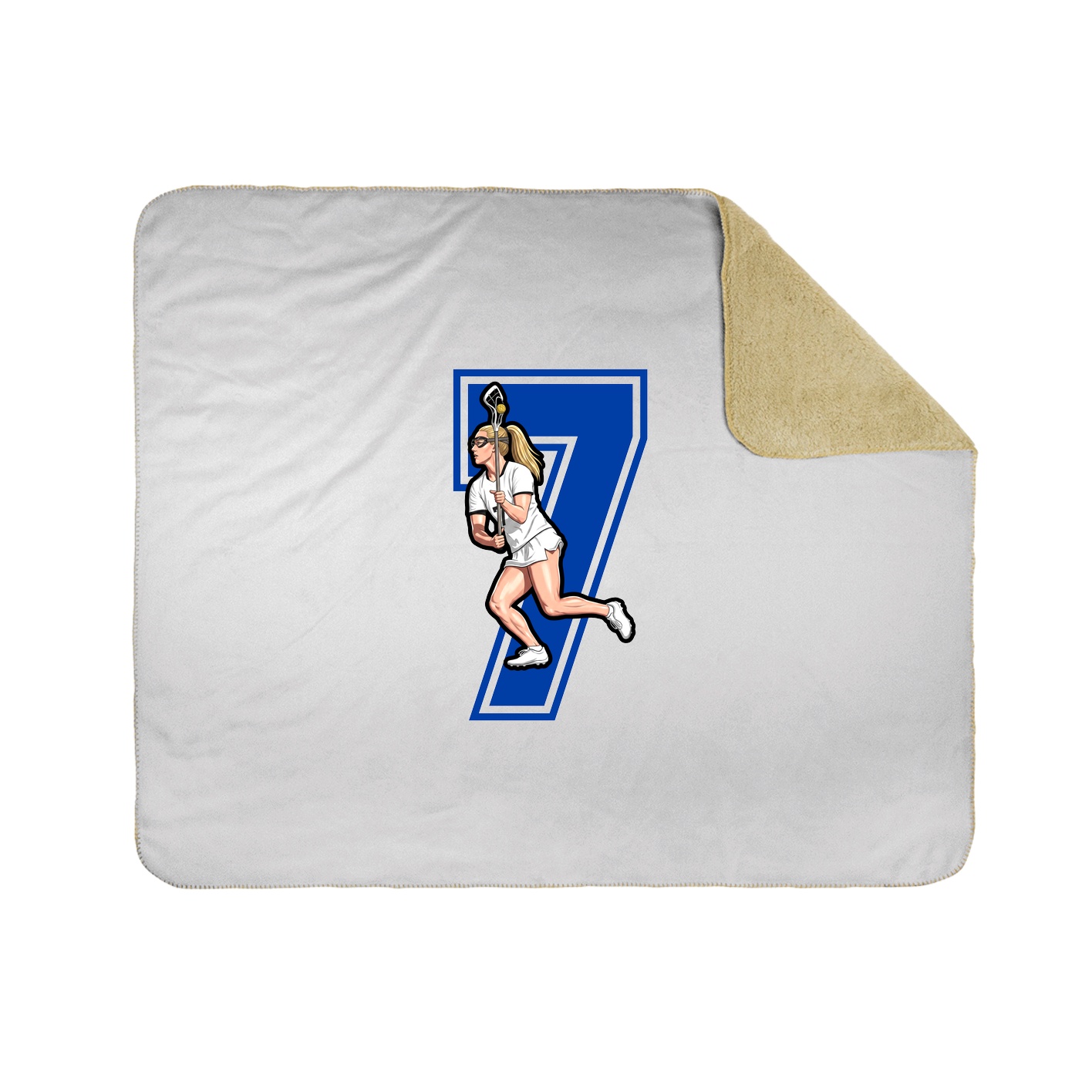 Throw Blanket — Number in White