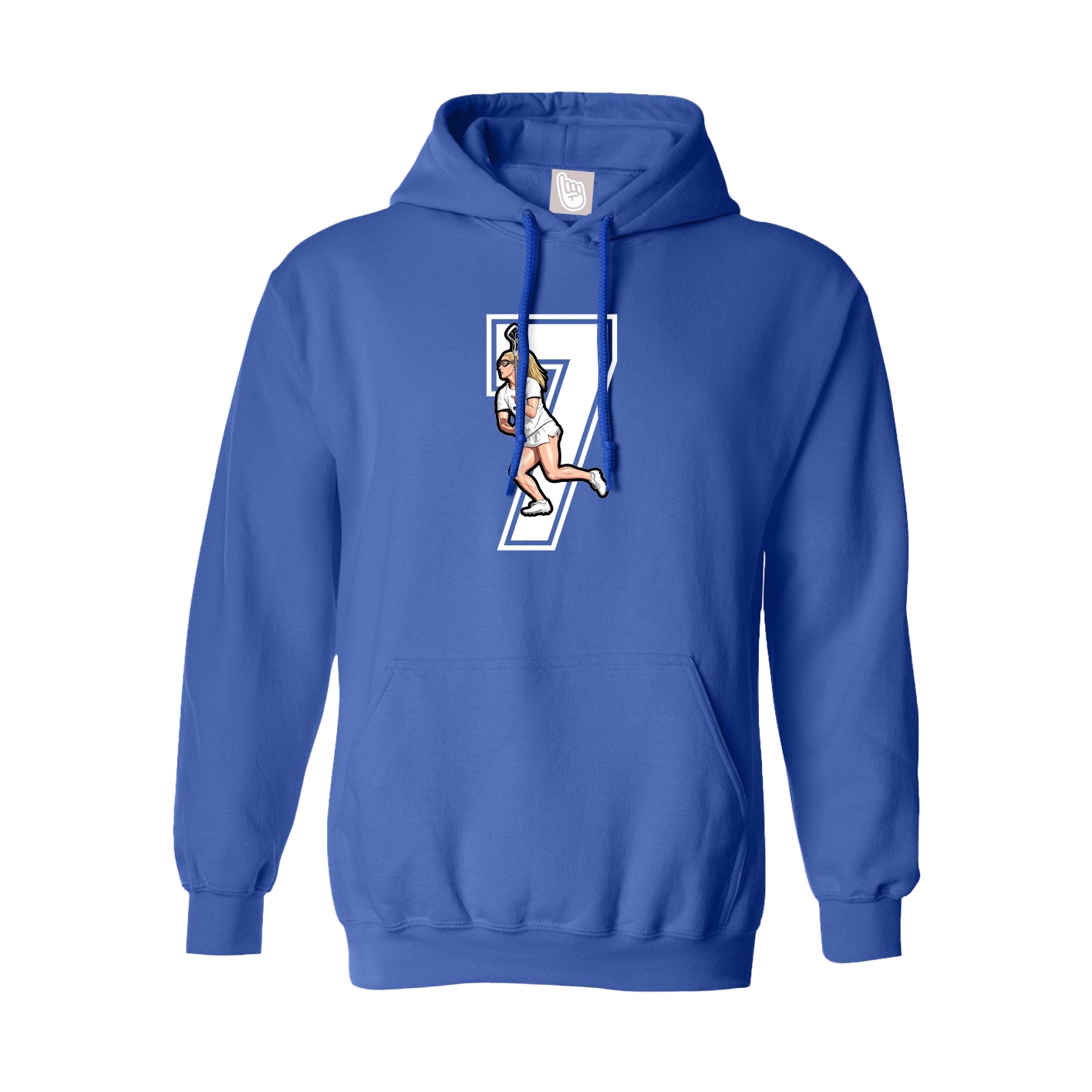 Hoodie — Number in Royal