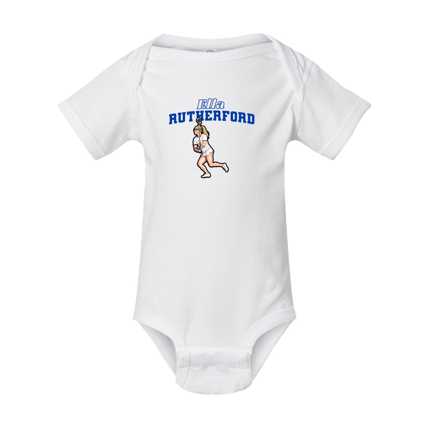 Baby Onesie — Name Arch in White