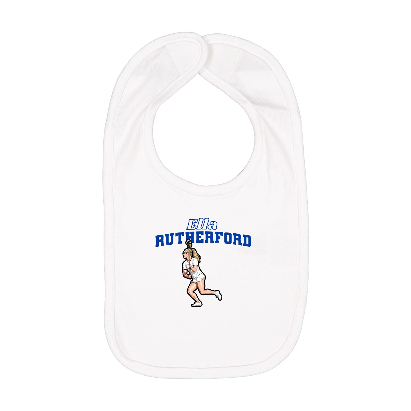 Infant Bib — Name Arch in White