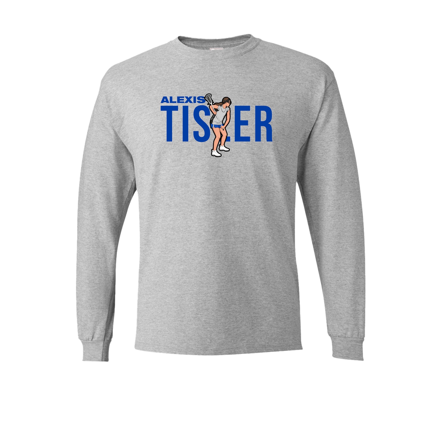 Long Sleeve Tee — Player Name in Grey