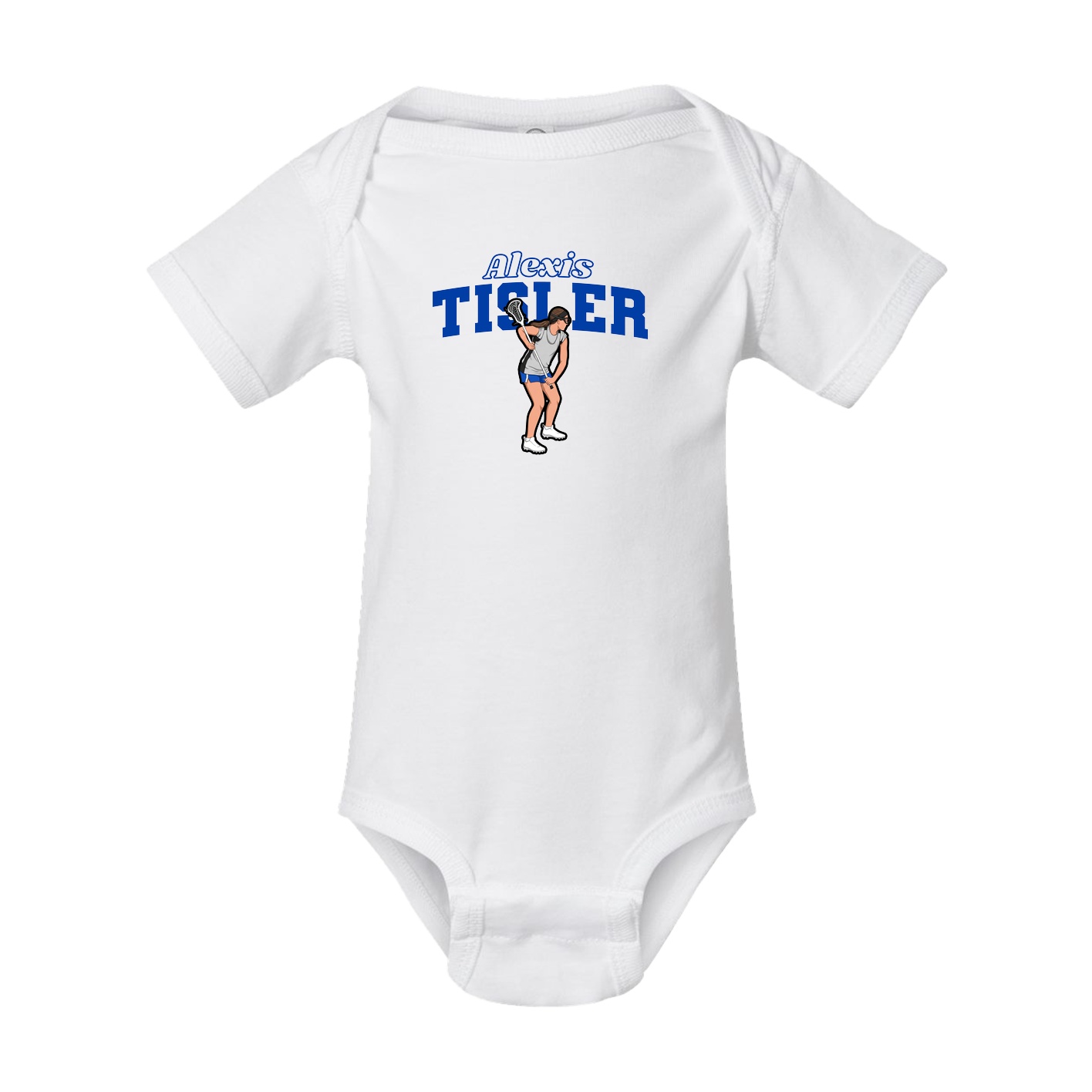 Baby Onesie — Name Arch in White