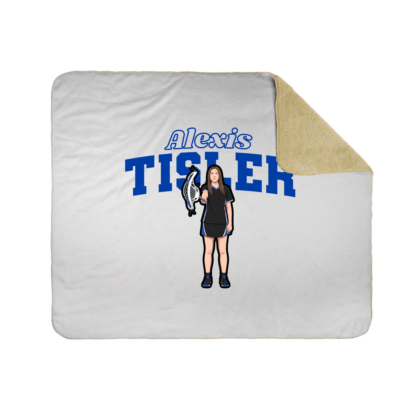 Throw Blanket — Name Arch in White