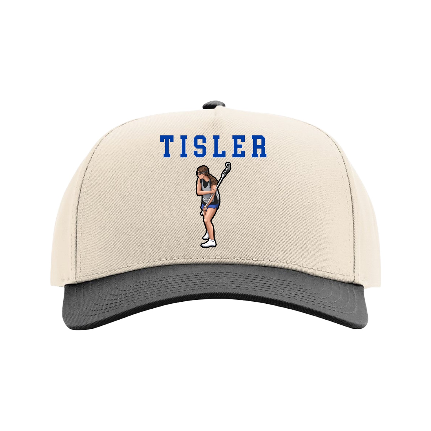 Full Fabric Five-Panel Champ Cap — Shirsey in Cream/Black