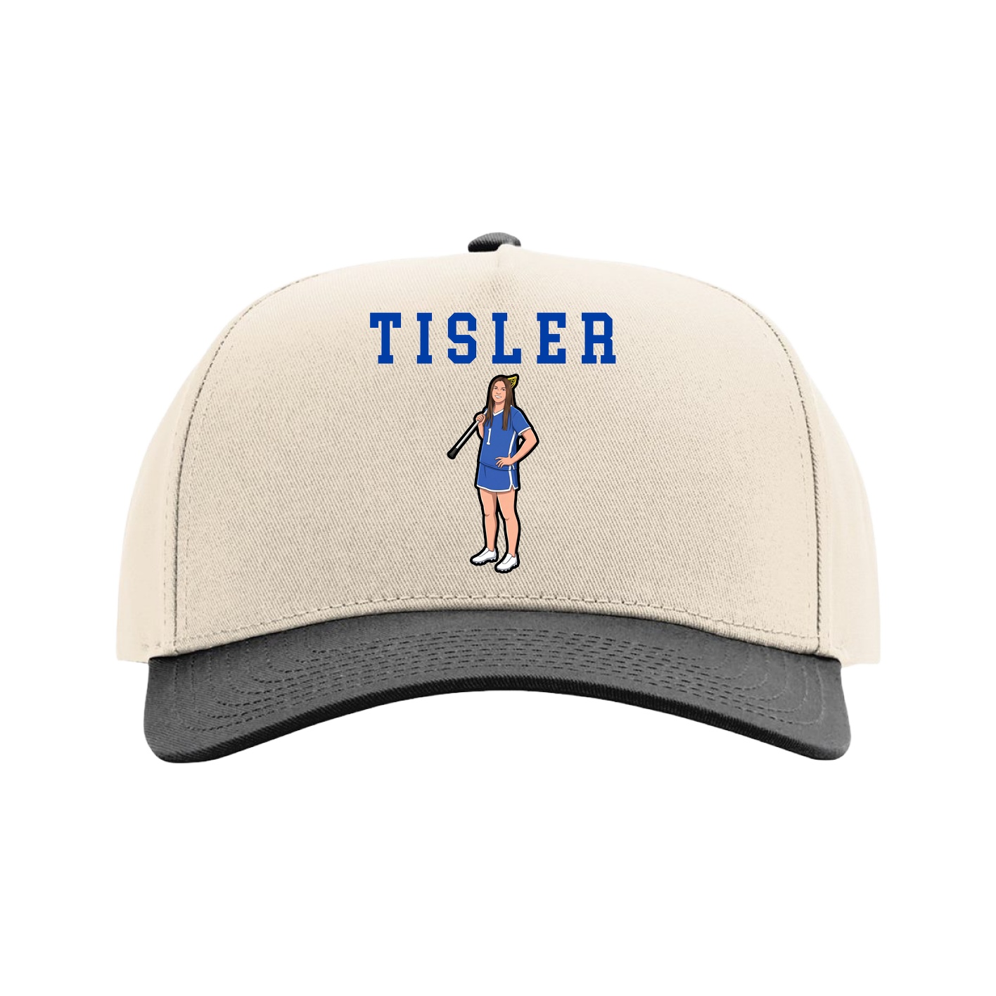 Full Fabric Five-Panel Champ Cap — Shirsey in Cream/Black