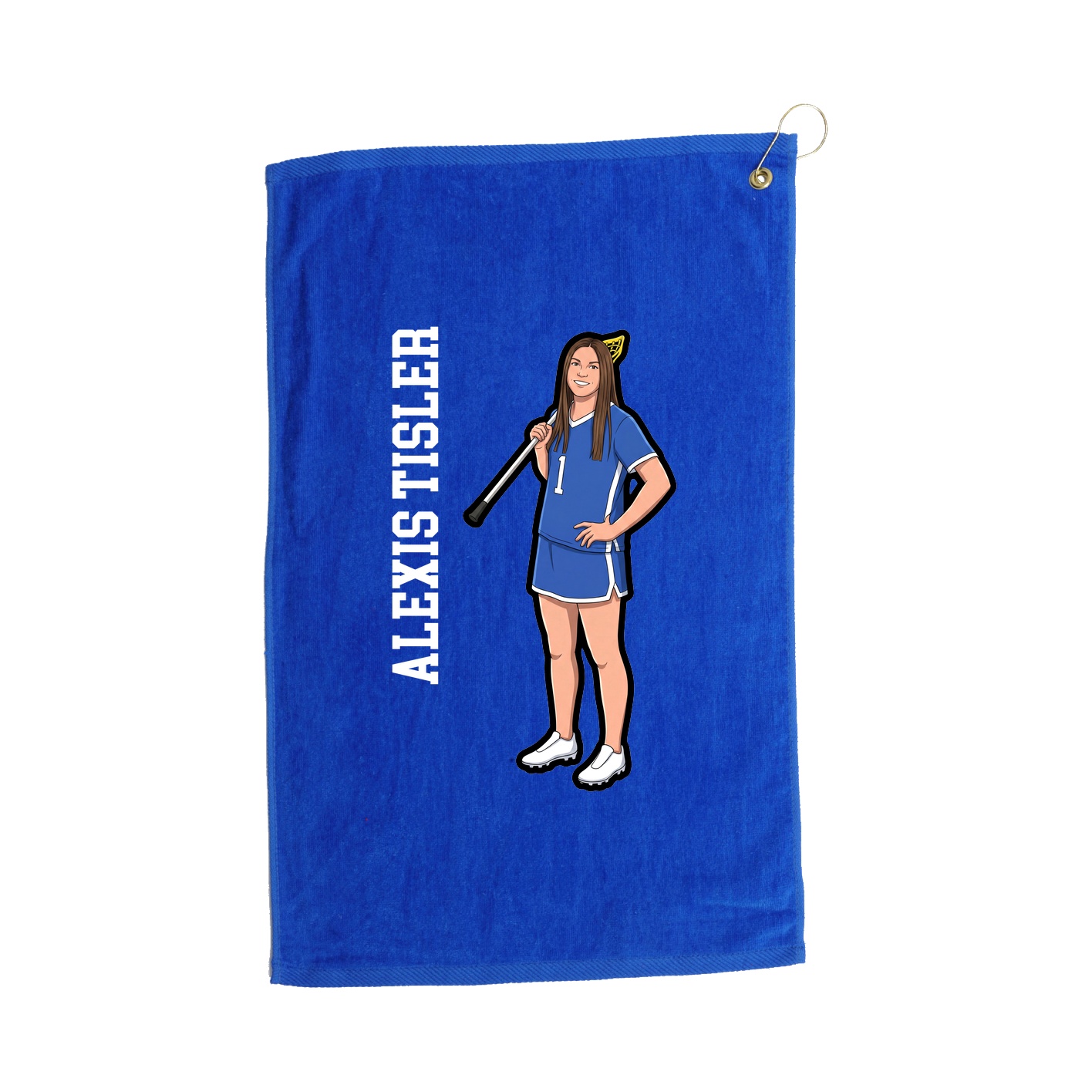 Golf Towel — Name Vertical in Royal
