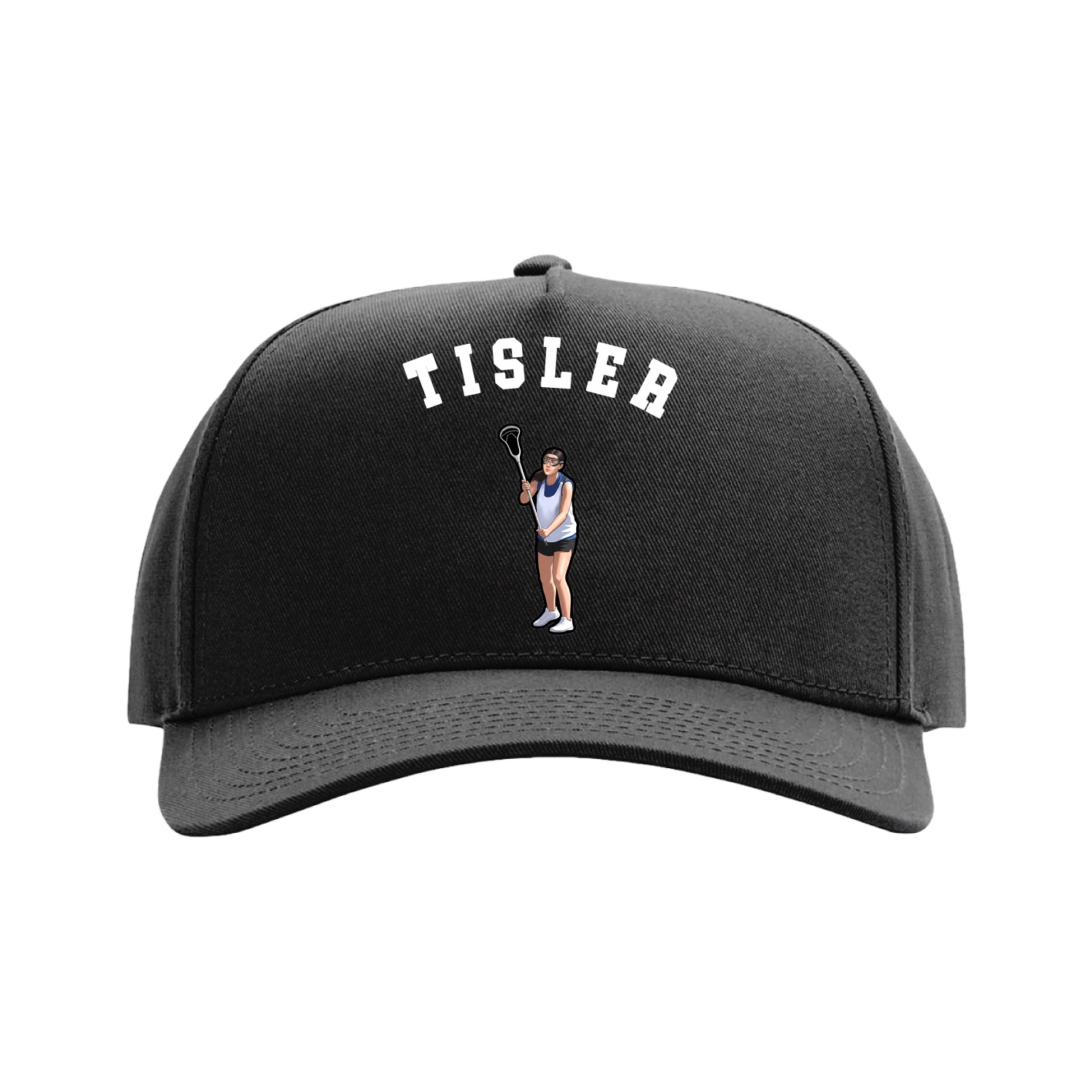 Full Fabric Five-Panel Champ Cap — Shirsey Arch in Black