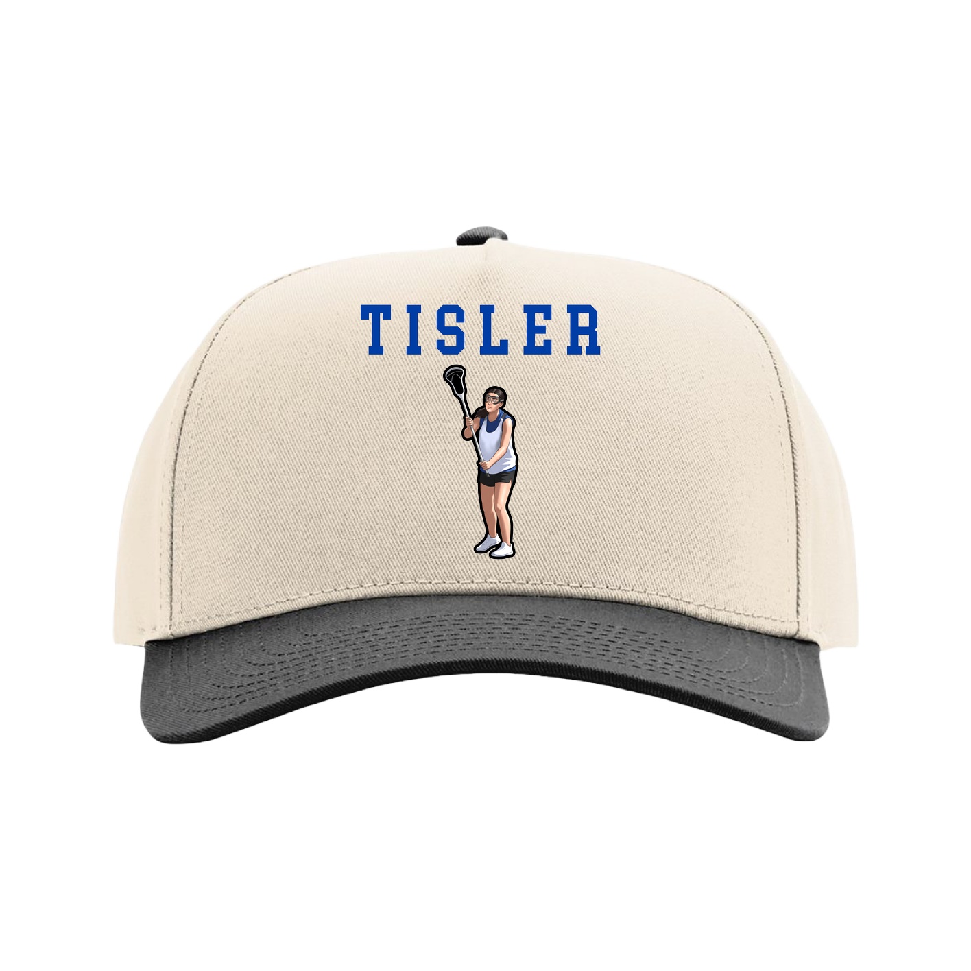 Full Fabric Five-Panel Champ Cap — Shirsey in Cream/Black