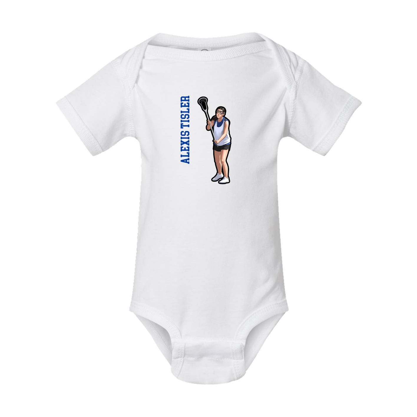 Baby Onesie — Name Vertical in White