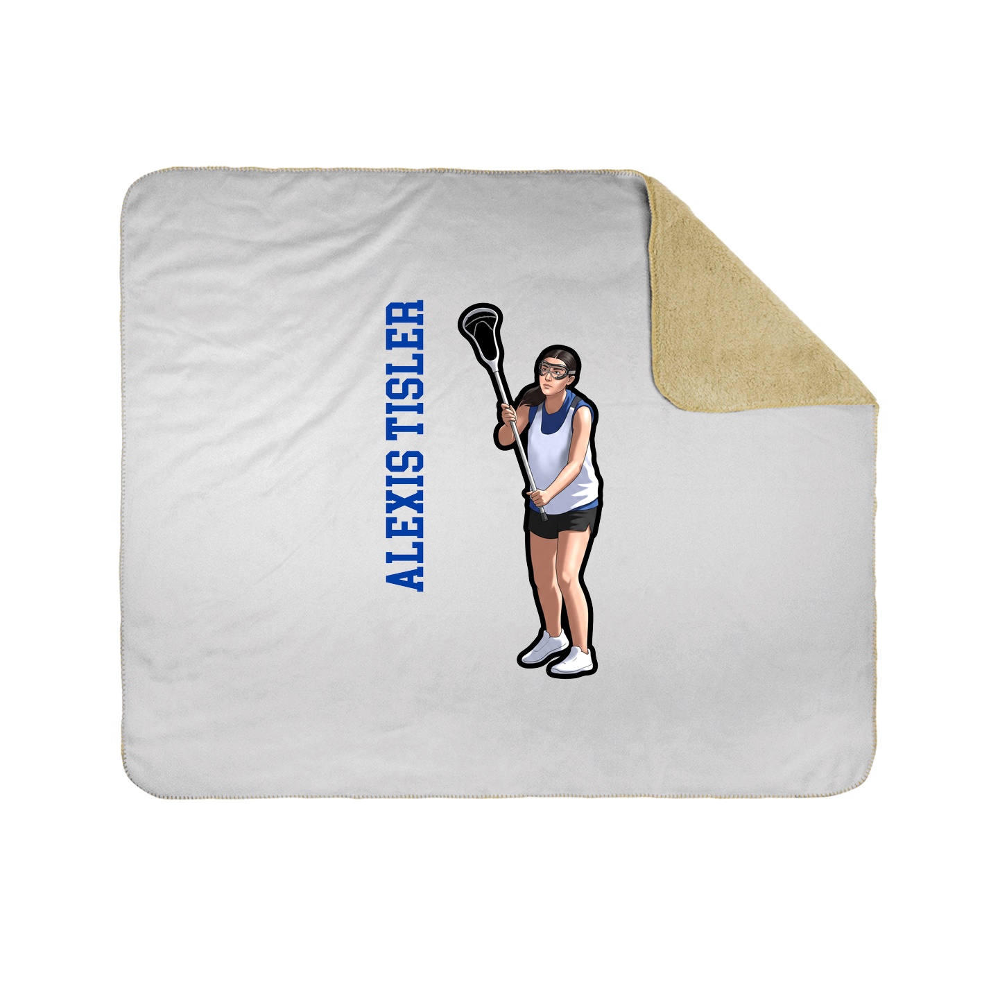 Throw Blanket — Name Vertical in White