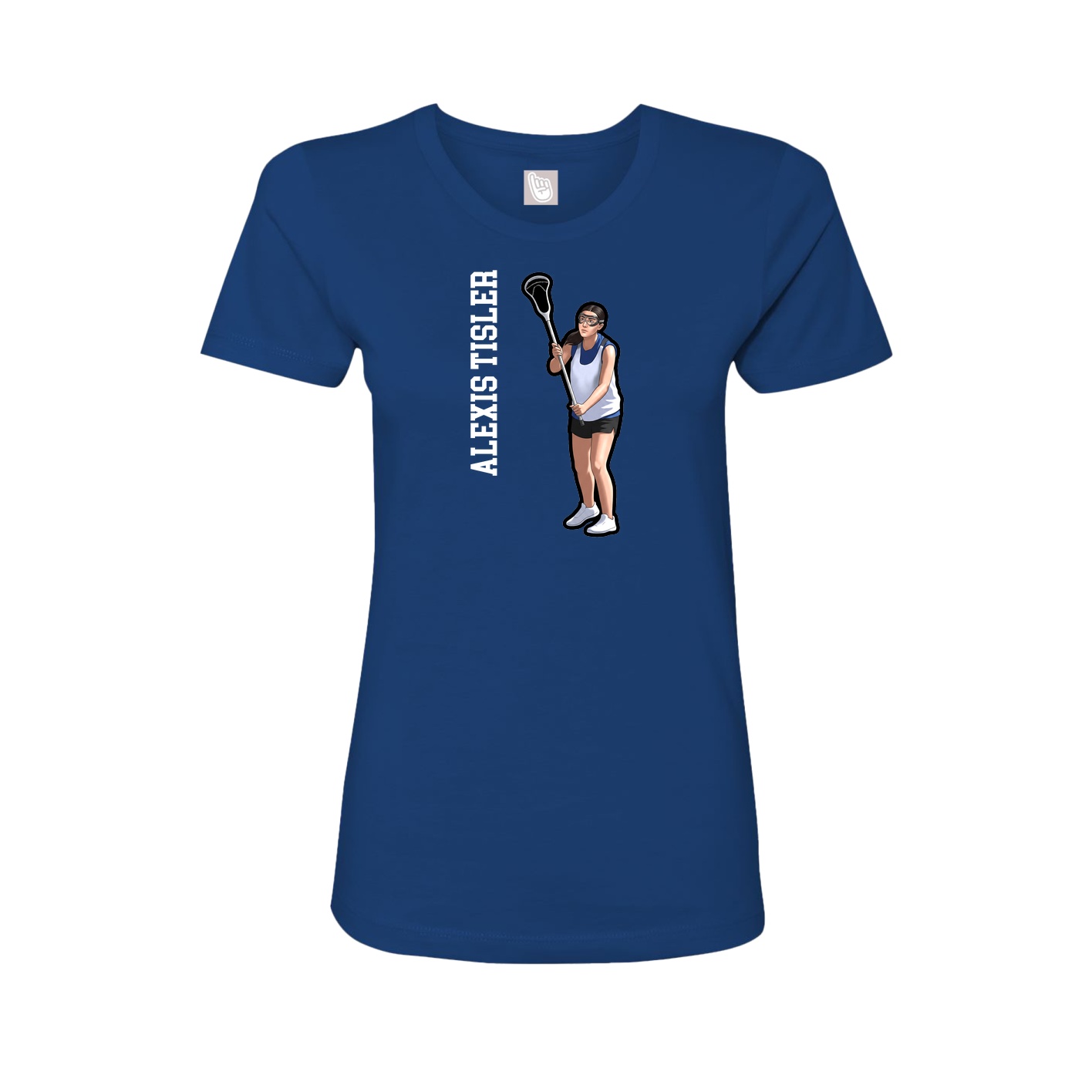 Womens Tee — Name Vertical in Royal