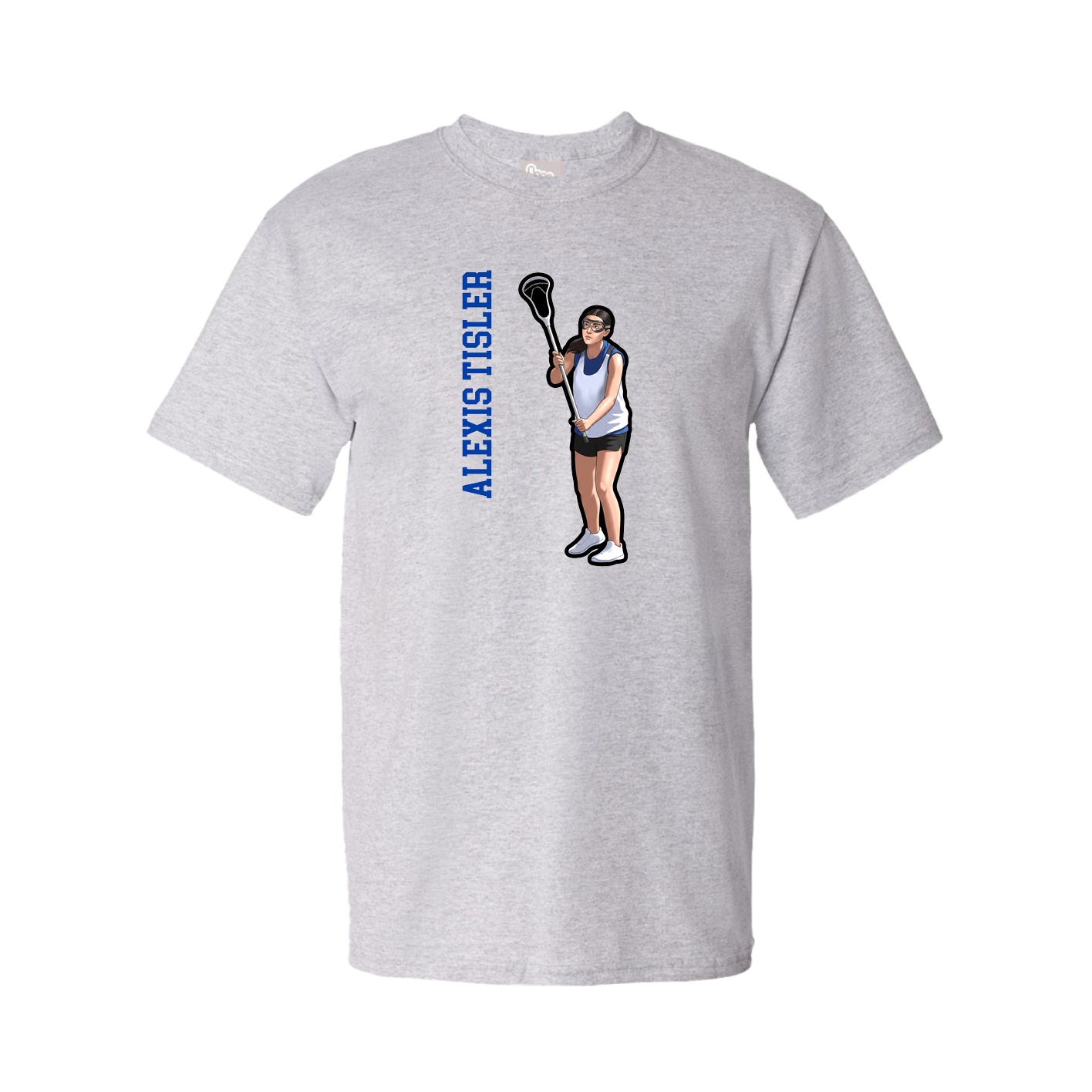 Youth Tee — Name Vertical in Grey