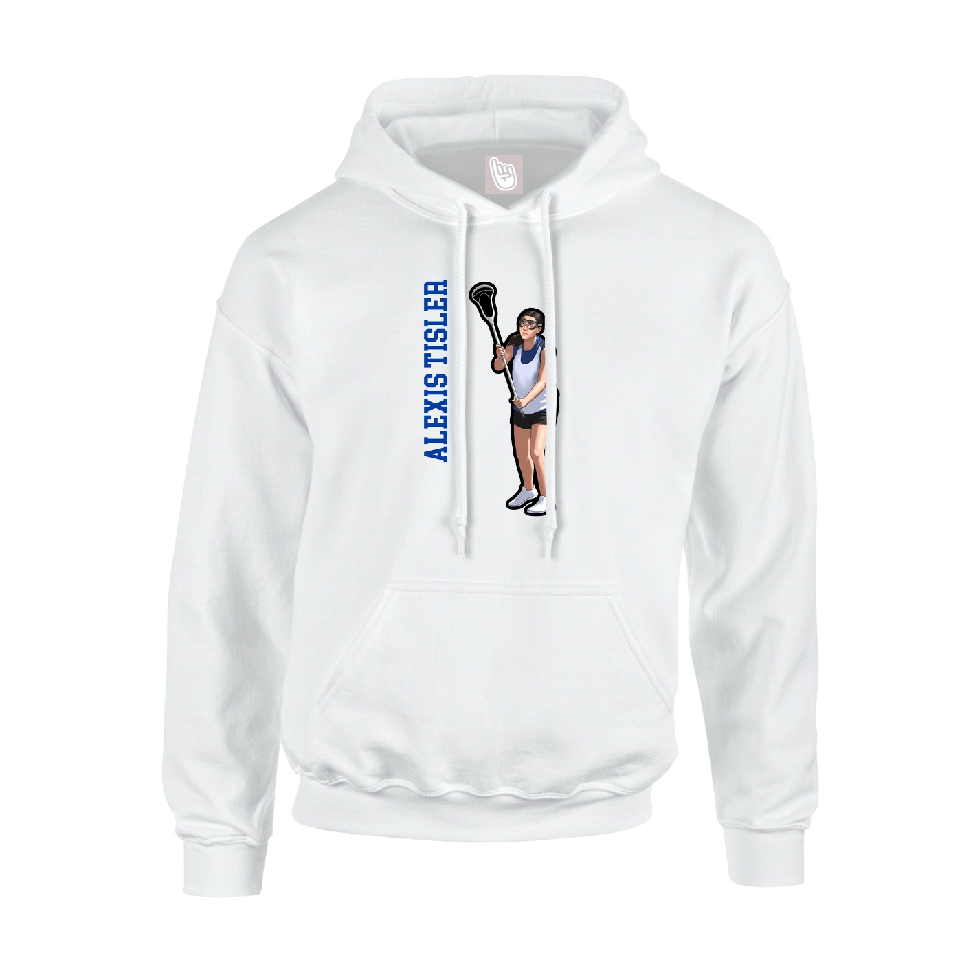 Youth Hoodie — Name Vertical in White