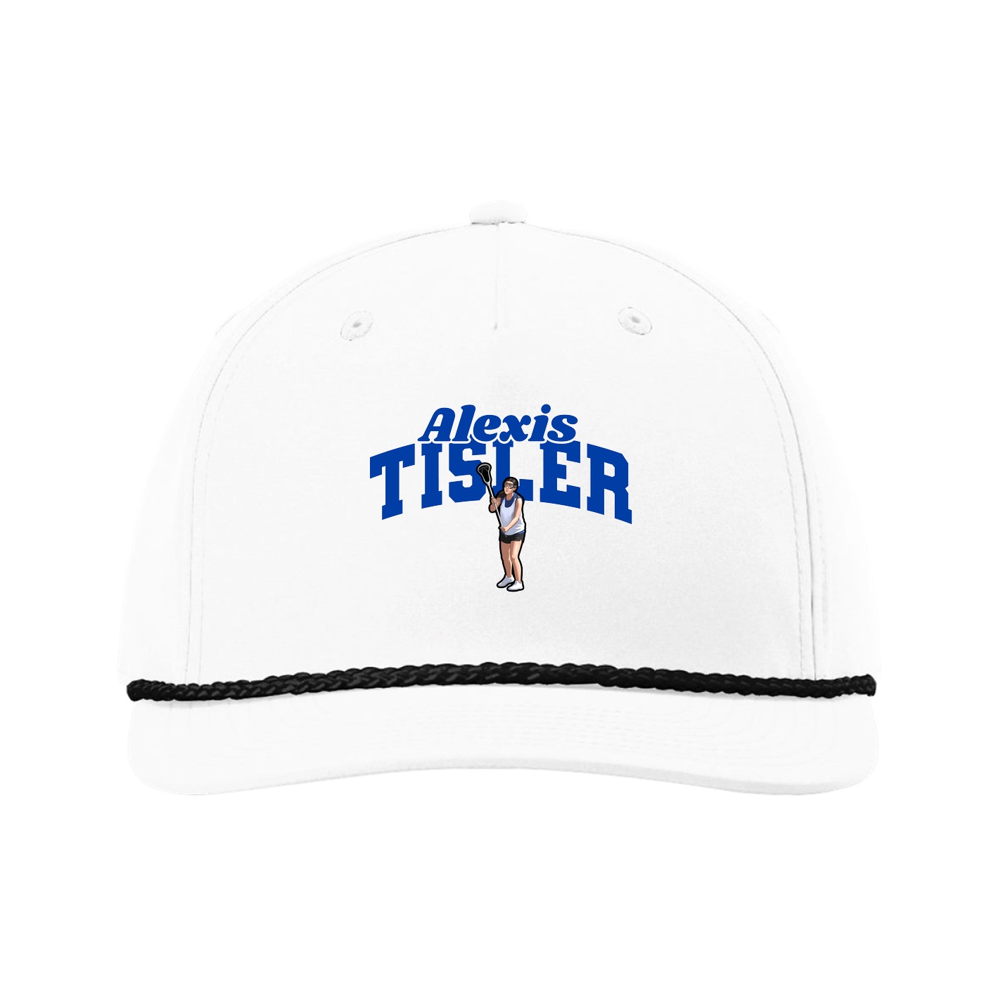 Five-Panel Classic Rope Cap — Signature Arch in White