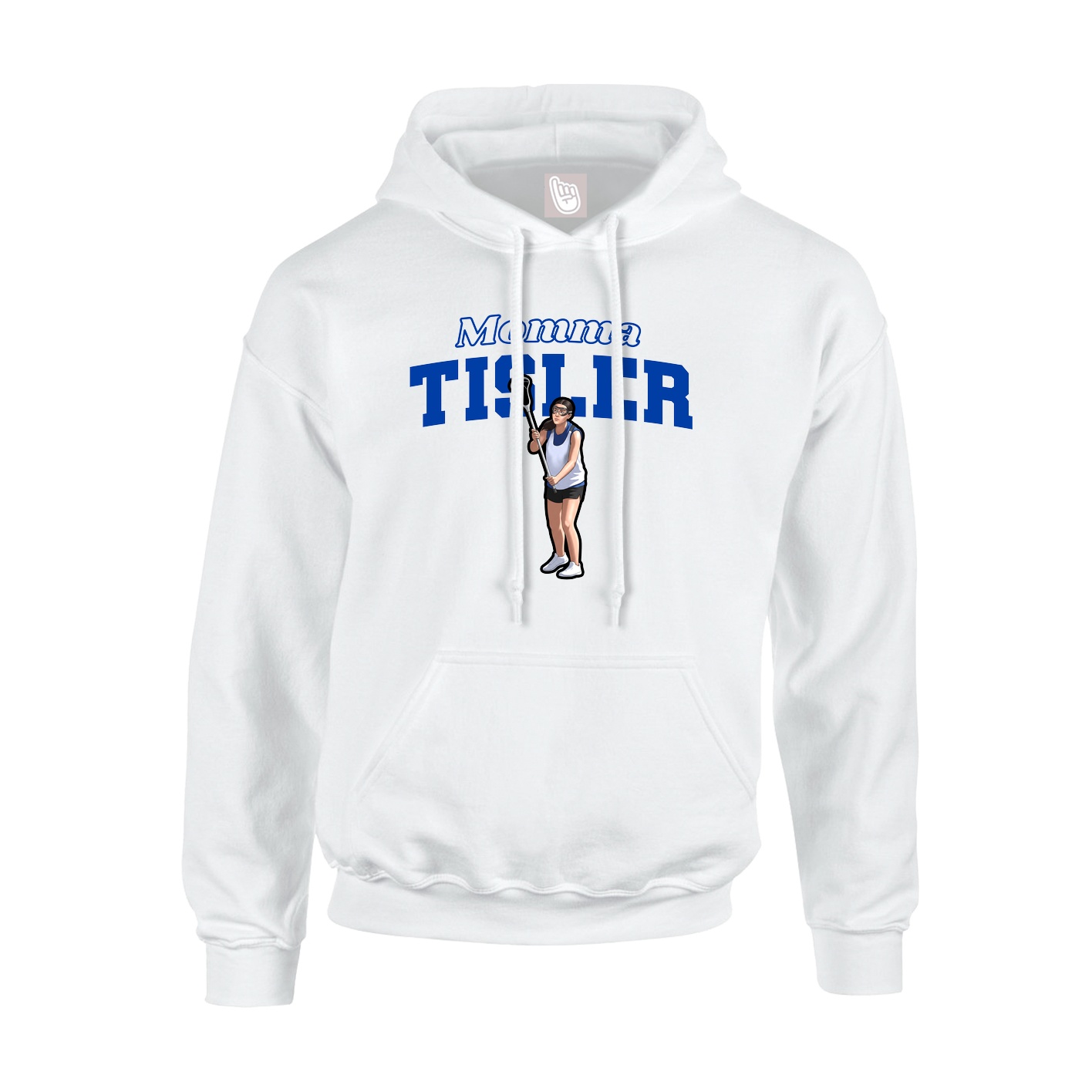 Youth Hoodie — Mothers Day Block in White