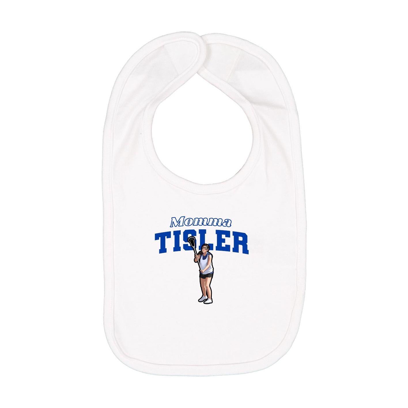 Infant Bib — Mothers Day Block in White