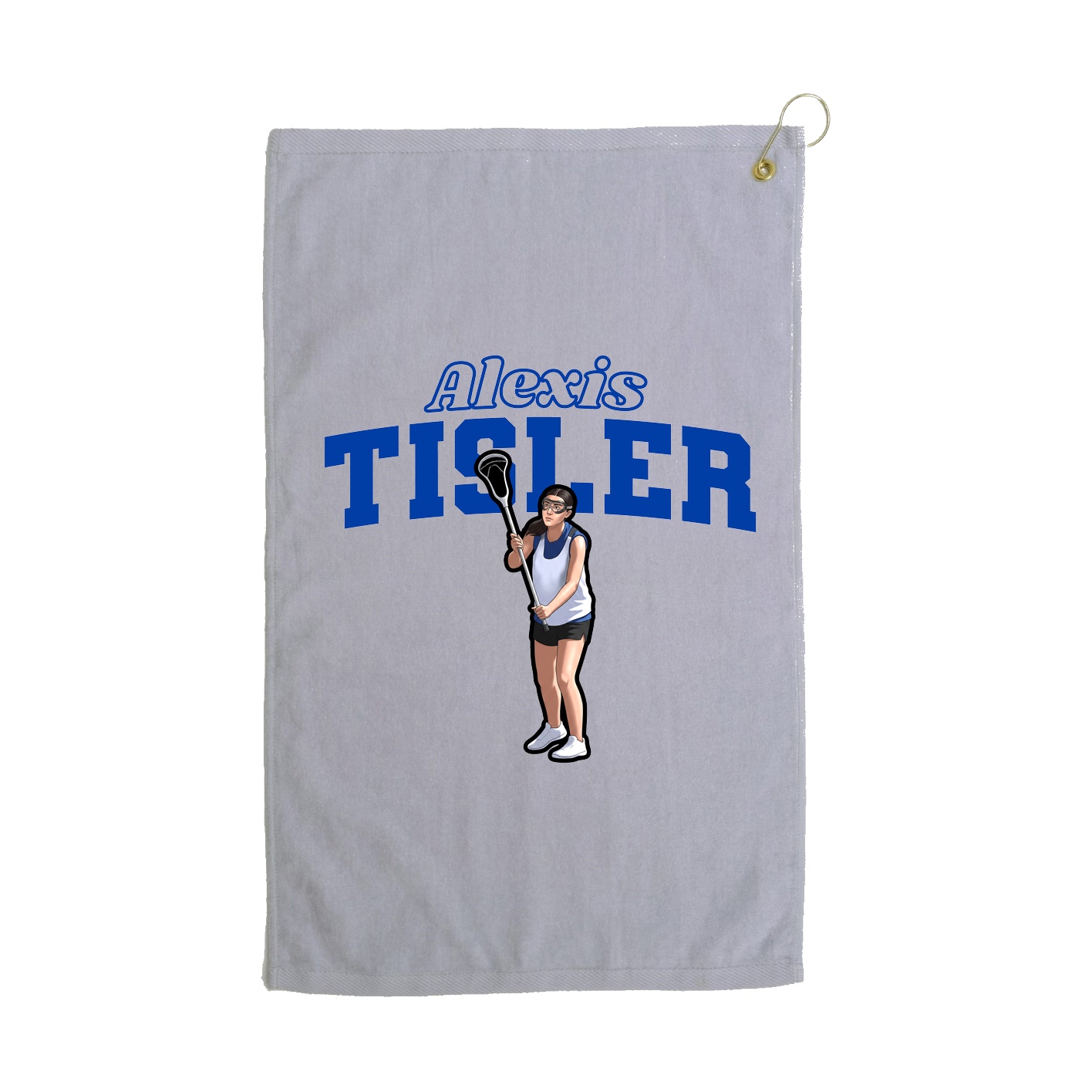 Golf Towel — Name Arch in Grey
