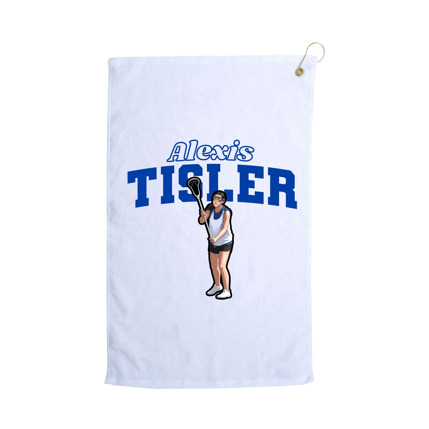 Golf Towel — Name Arch in White