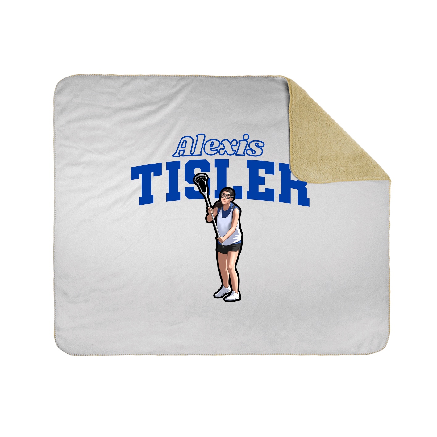 Throw Blanket — Name Arch in White