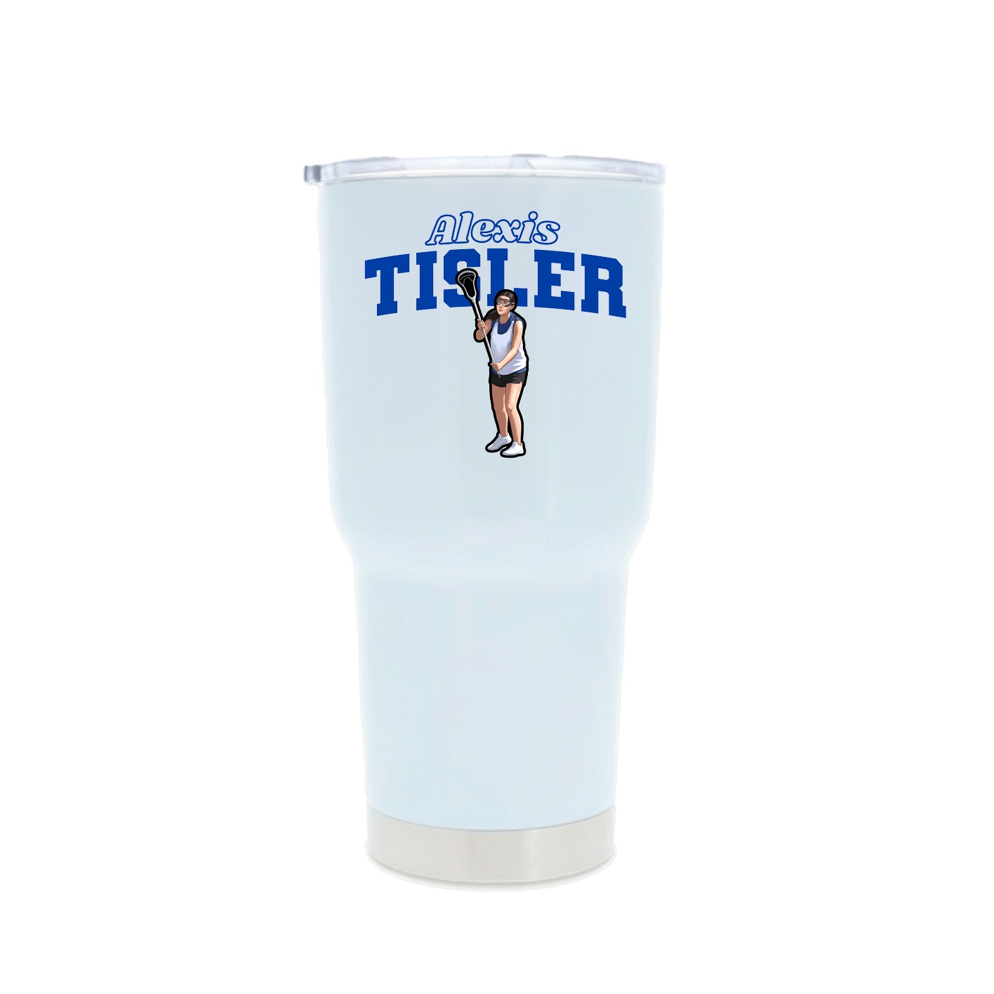 30oz Stainless Steel Tumbler — Name Arch in White