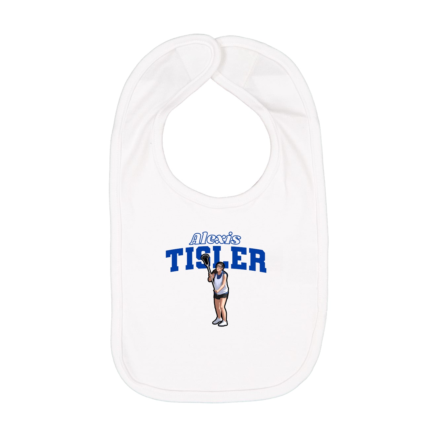Infant Bib — Name Arch in White