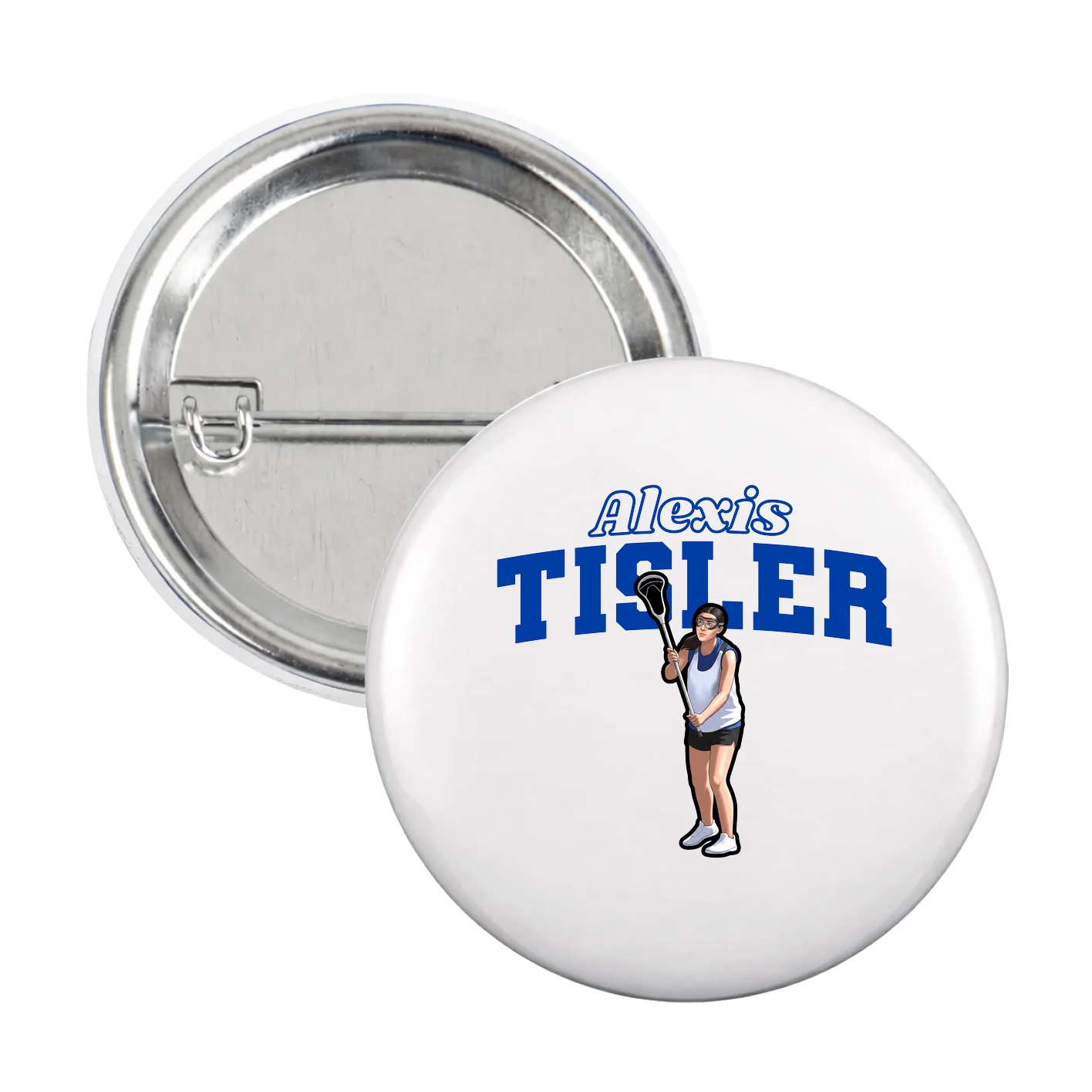 Game Day Button — Name Arch in White