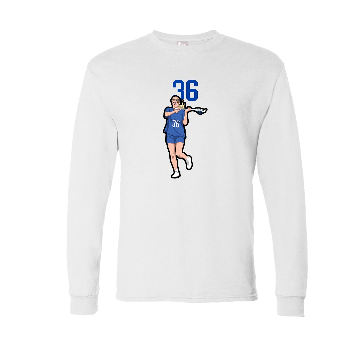 Long Sleeve Tee — Number Top in White