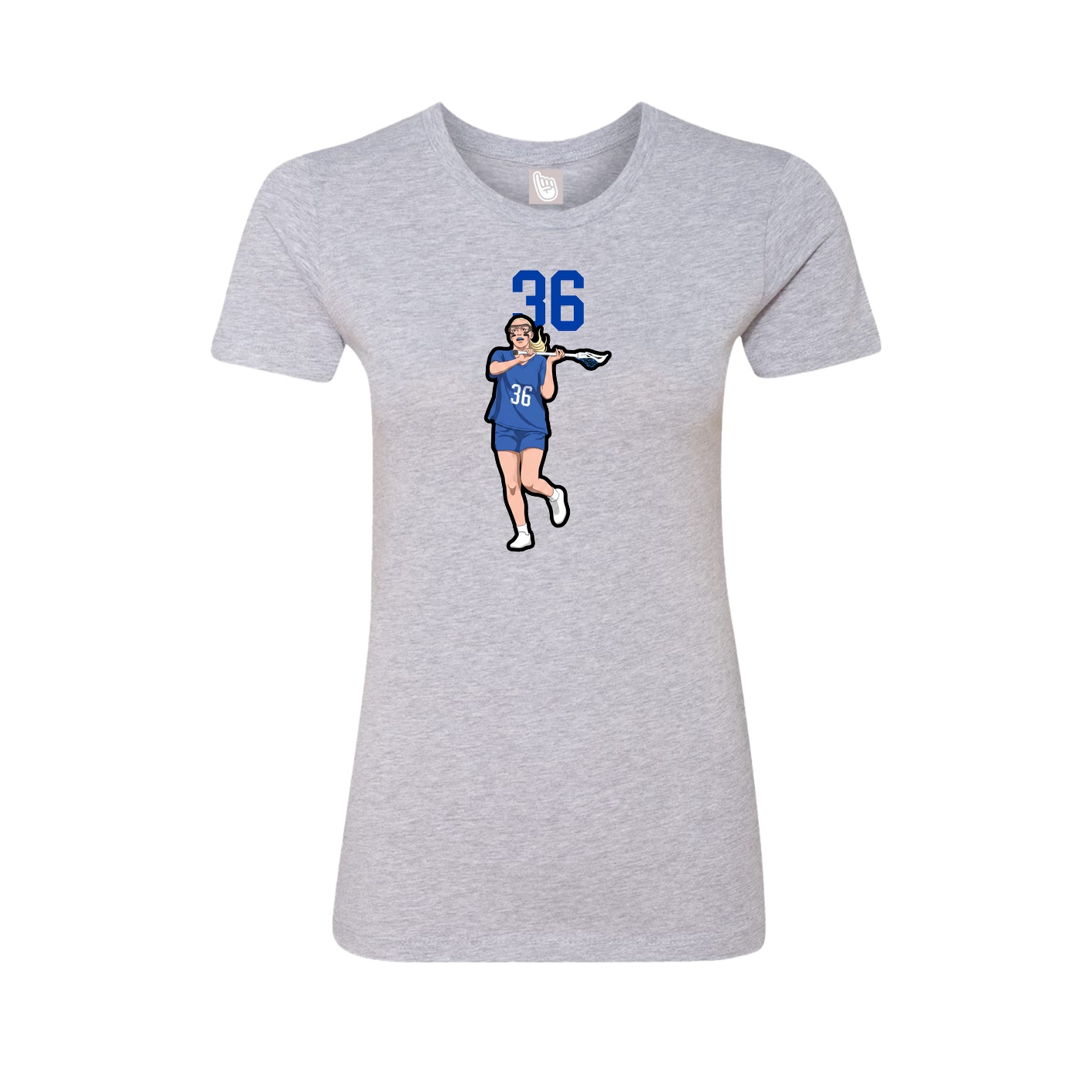 Fitted Women's Tee — Number Top in Grey
