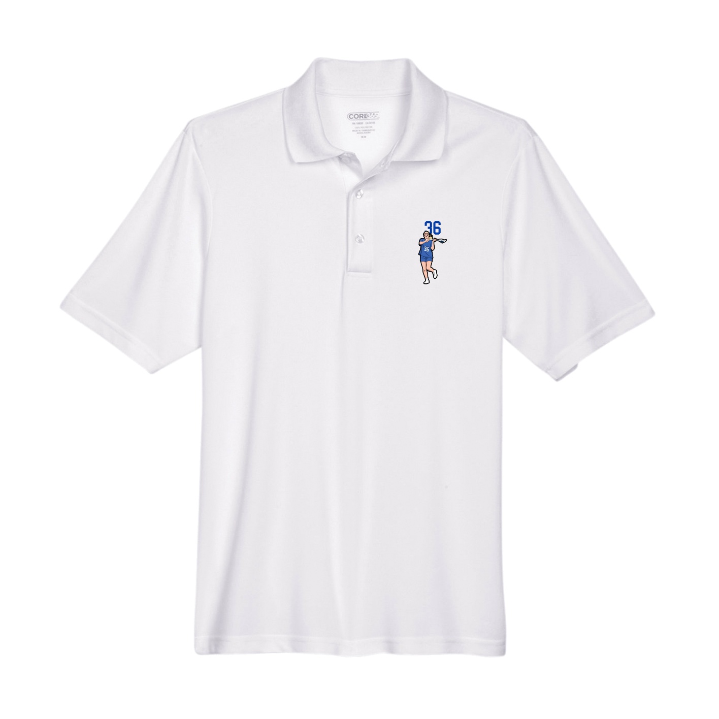 Performance Polo — Number Top in White