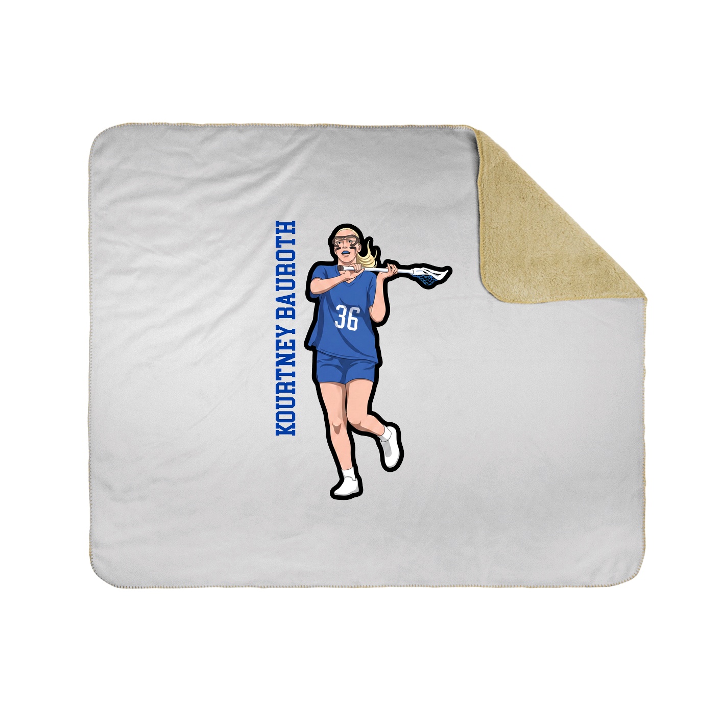 Throw Blanket — Name Vertical in White