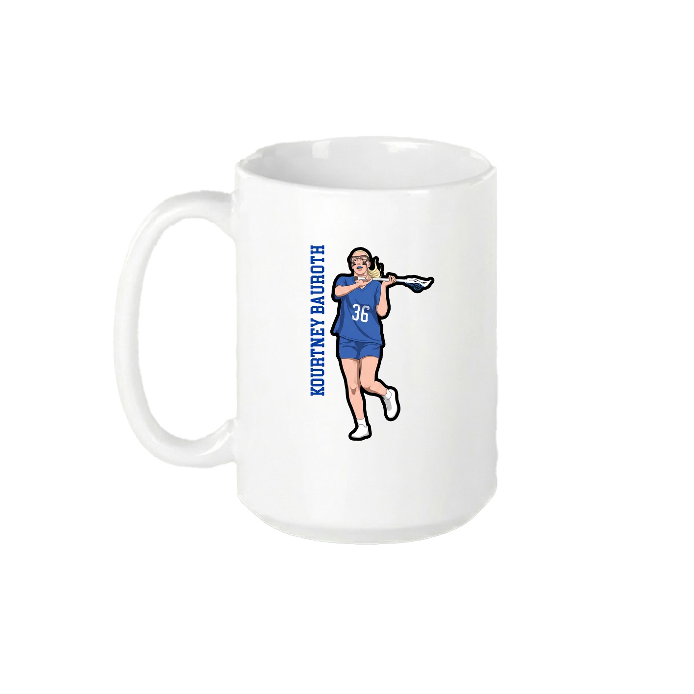 15oz Coffee Mug — Name Vertical in White