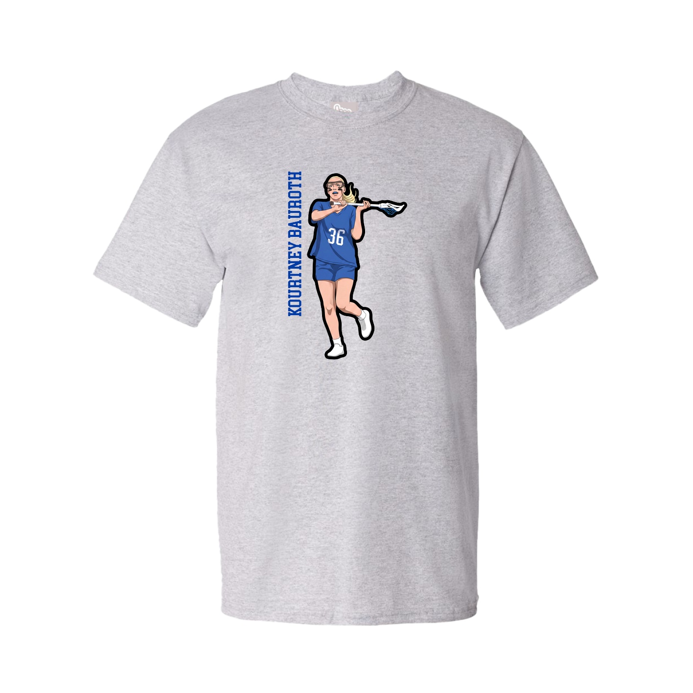 Tee — Name Vertical in Grey