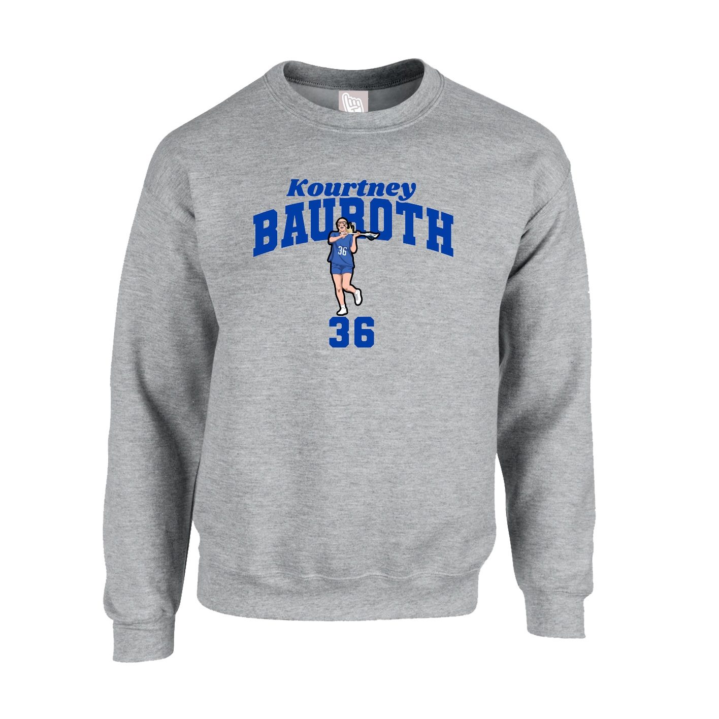 Fleece Crew — Signature Arch in Grey