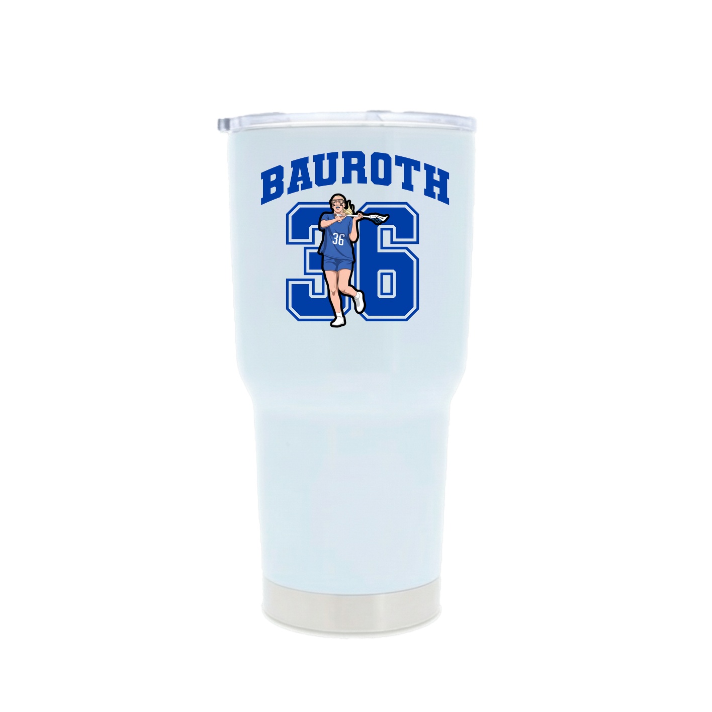 30oz Stainless Steel Tumbler — Number in White