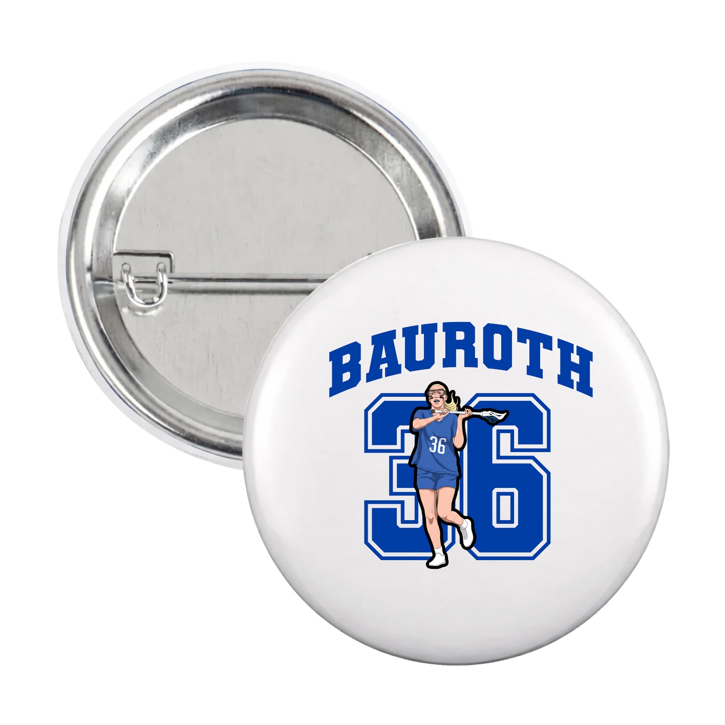 Game Day Button — Number in White