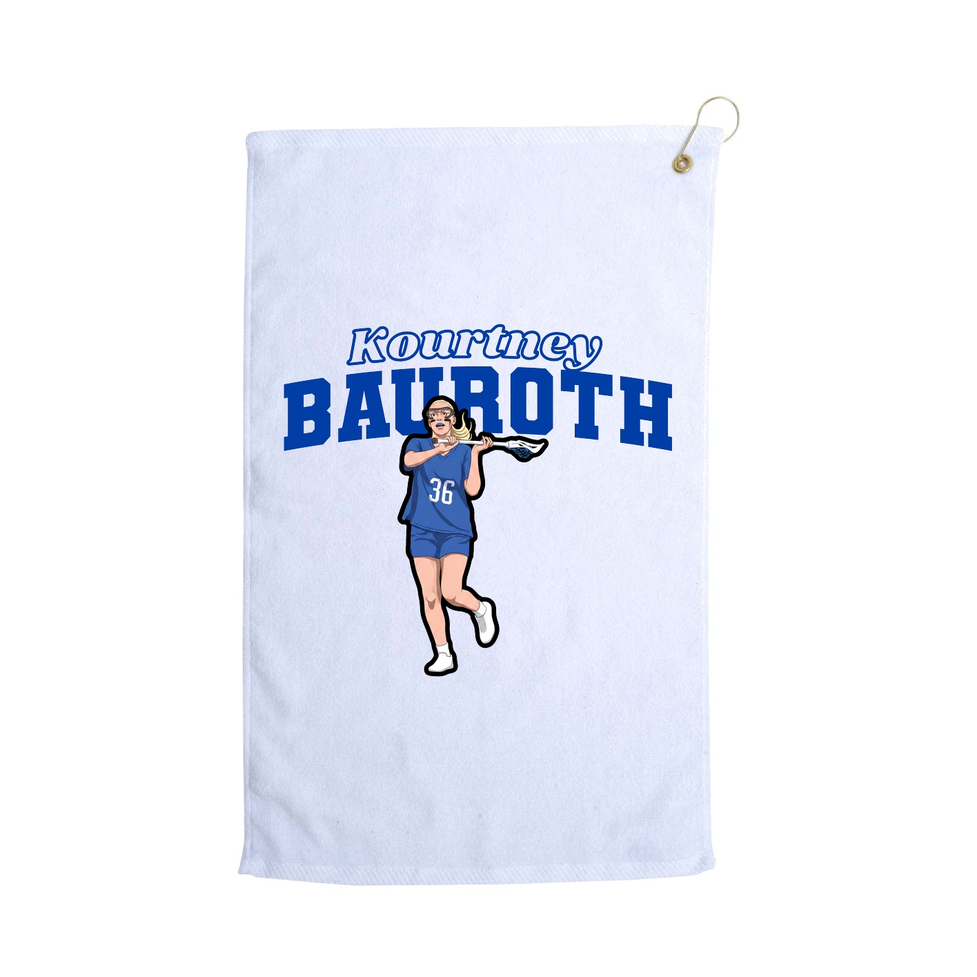 Golf Towel — Name Arch in White