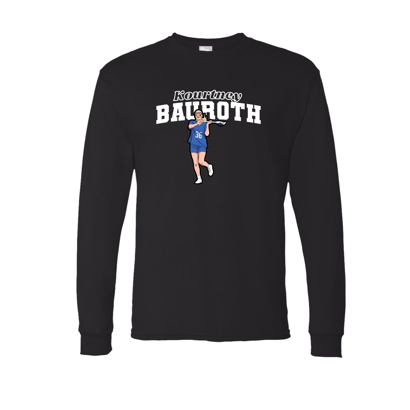 Long Sleeve Tee — Name Arch in Black