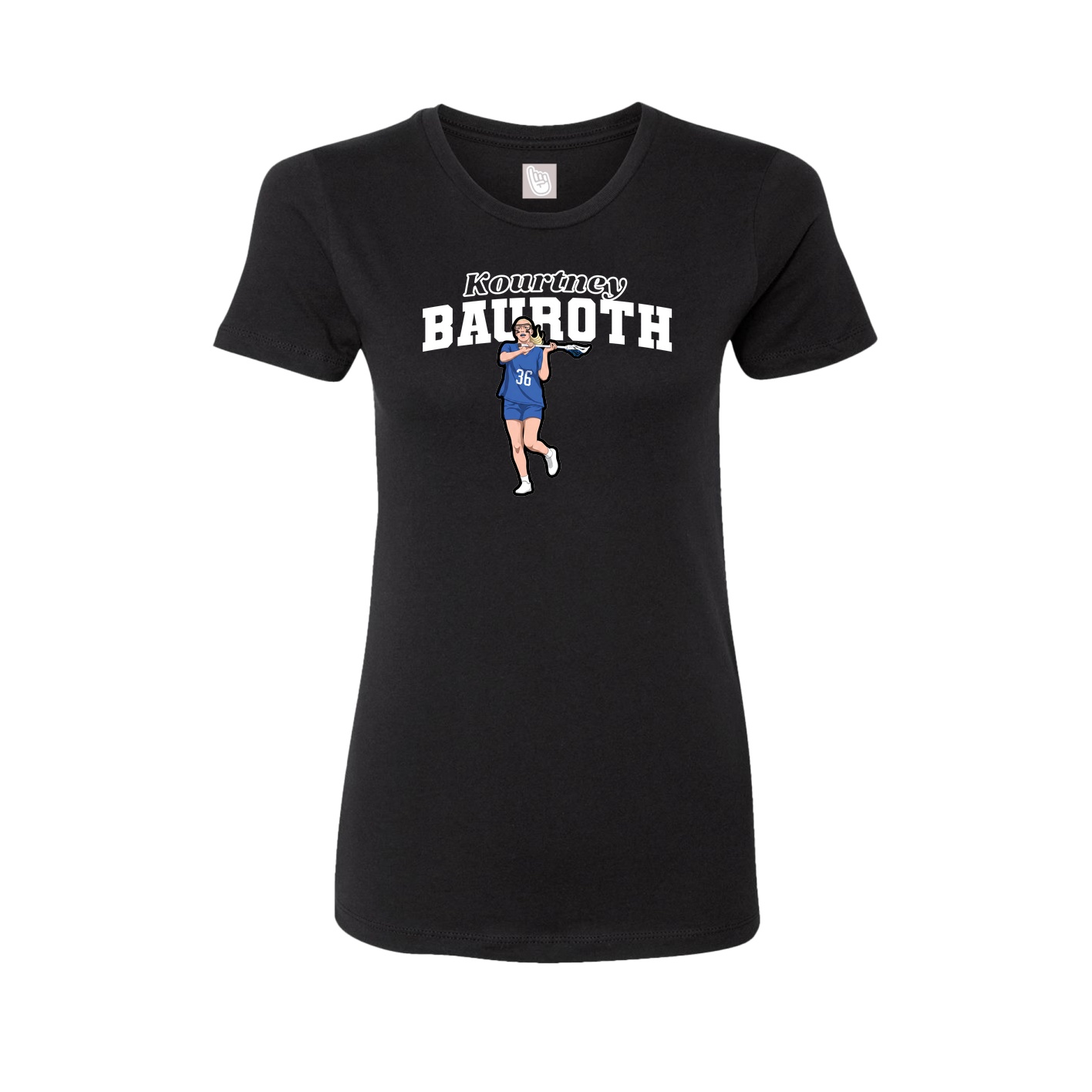 Fitted Women's Tee — Name Arch in Black