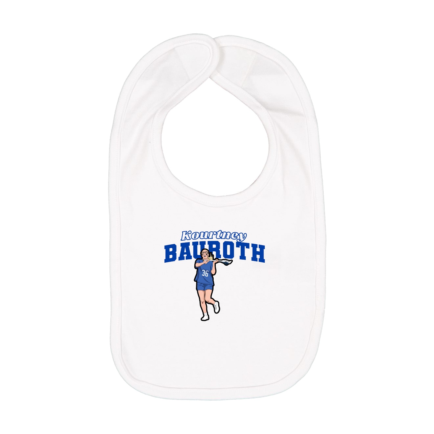 Infant Bib — Name Arch in White