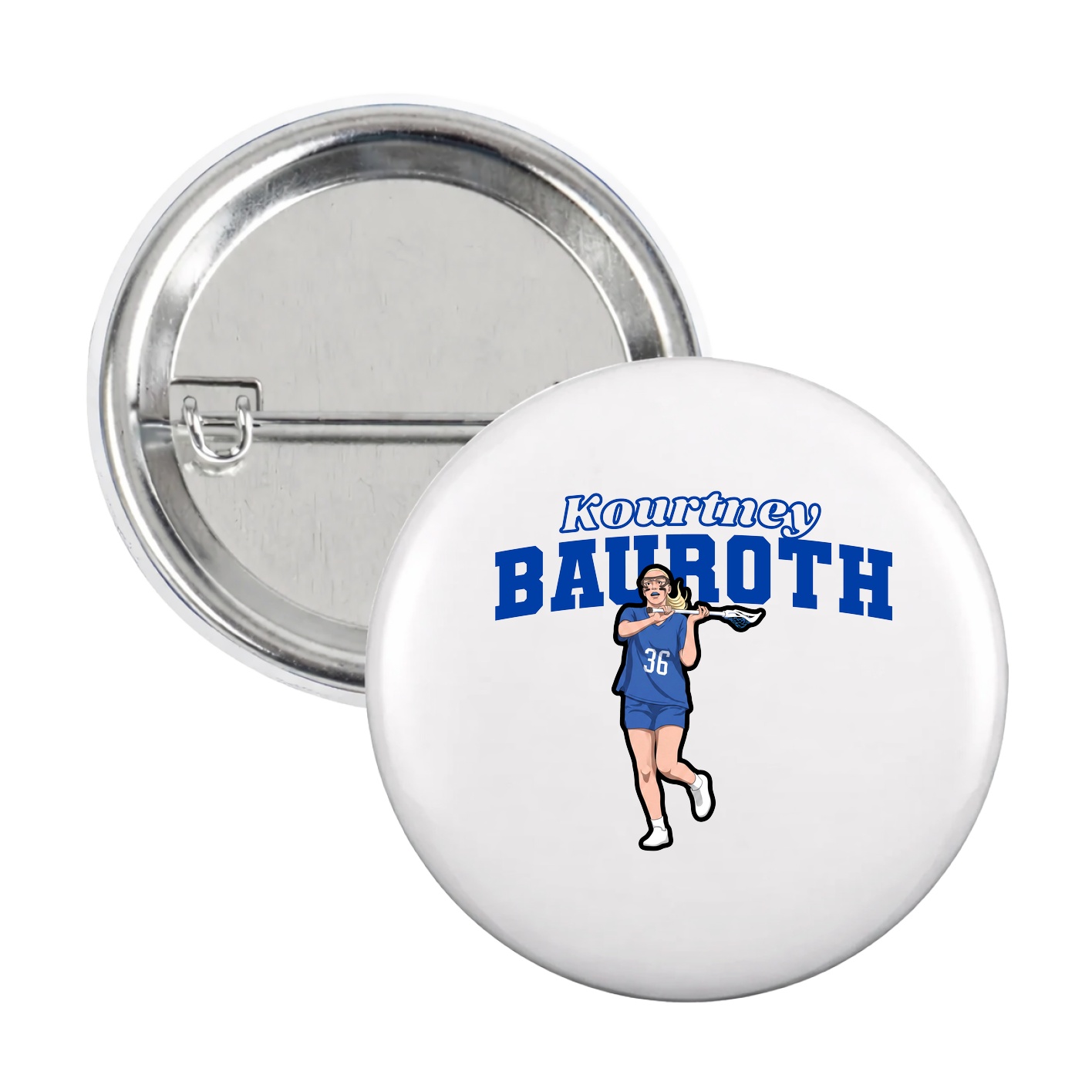 Game Day Button — Name Arch in White