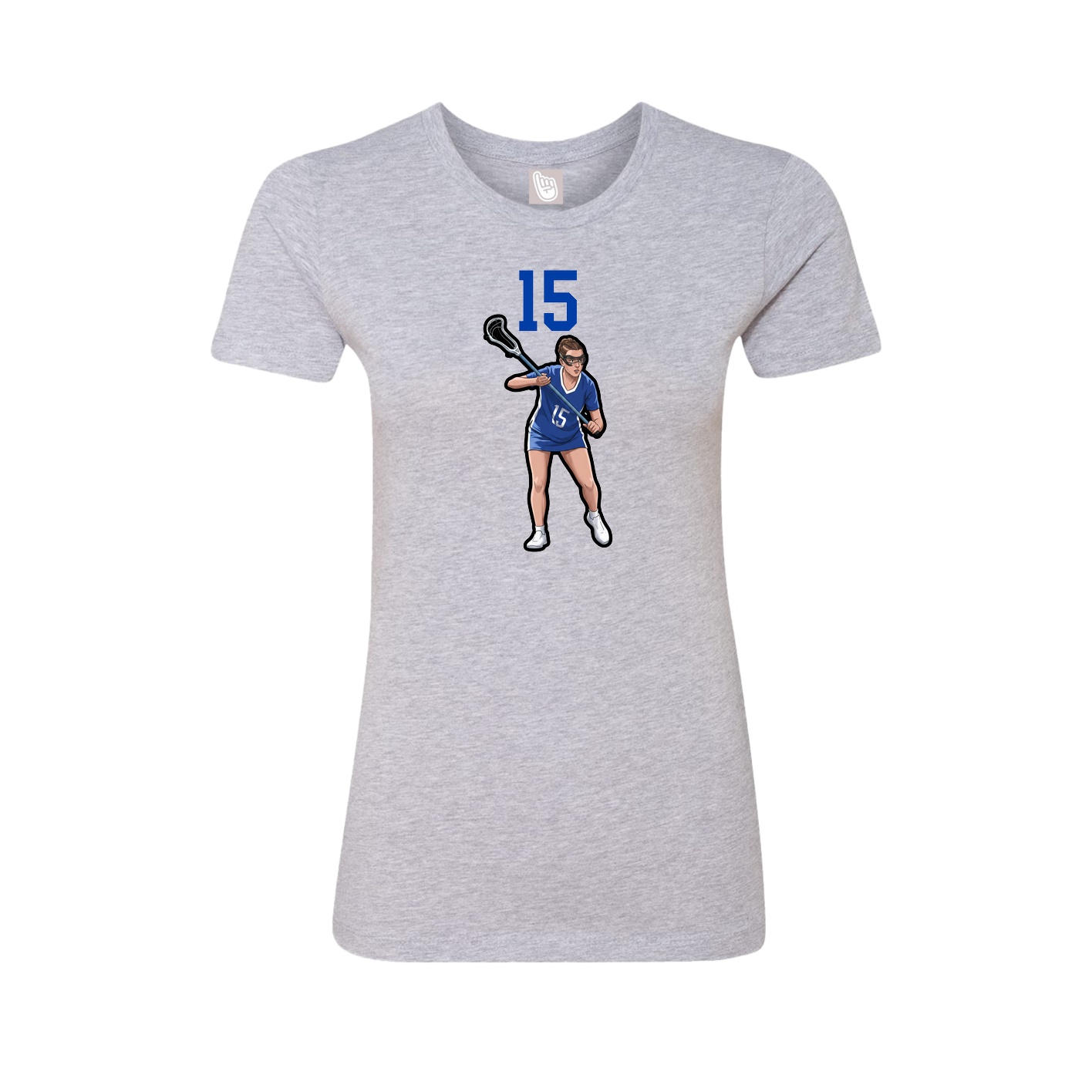 Fitted Women's Tee — Number Top in Grey