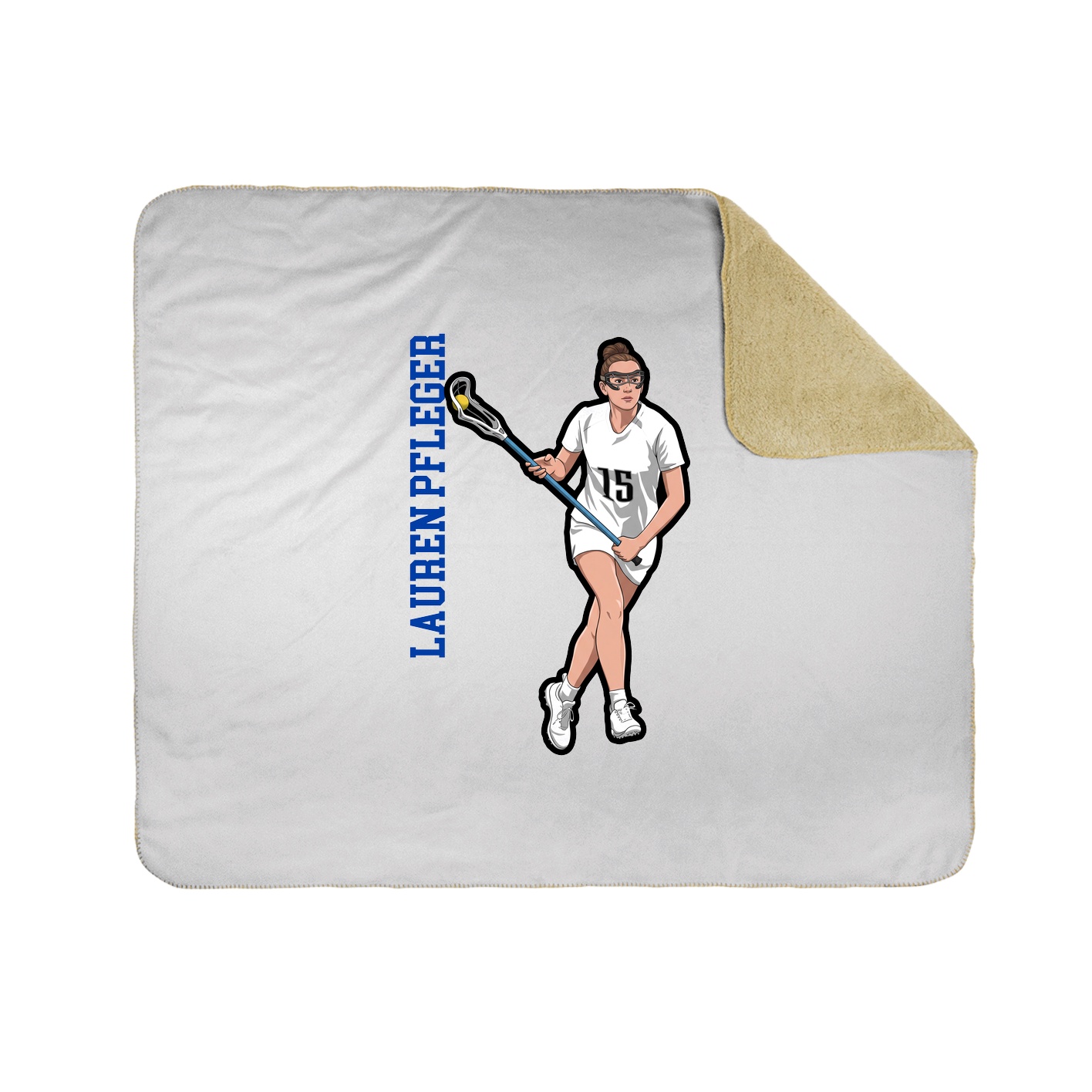 Throw Blanket — Name Vertical in White